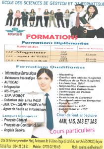 École de sciences de gestion et d'informatique ESGI Bejaia