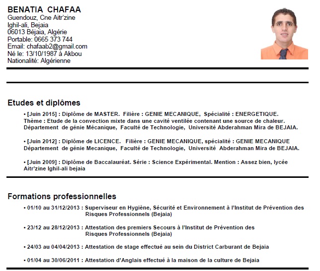 je cherche un emploi (master 2 en énérgétique)