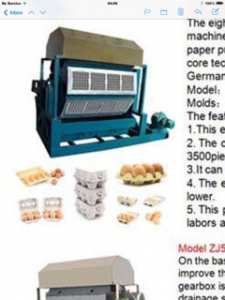Machines pour emballage des oeufs