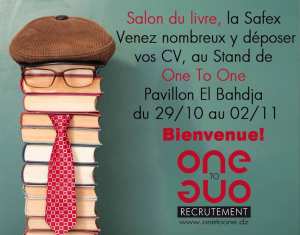 One to One, recrutement présent au SILA pavillon El Bahdja, du 29/10 au 02/11/2016