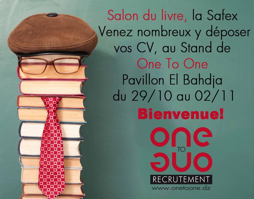One to One, recrutement présent au SILA pavillon El Bahdja, du 29/10 au 02/11/2016