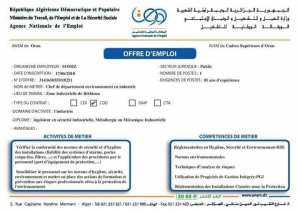 Awem Oran, Alem Cadres supérieurs d'oran: offre d'emploi.