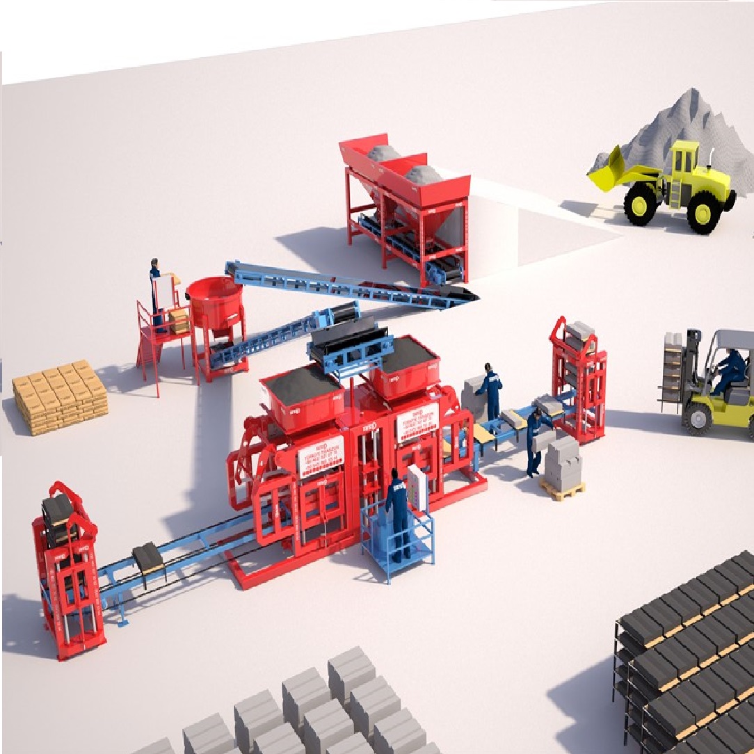 Mini Prs 402 Automatique : Machine a Pave, Machine Pave occasion, Prix Machine Pave, Machine Pondeuse de Pave, Pave Autobloquant, Blocs de beton, Central a Beton fixe, Central a Beton mobile