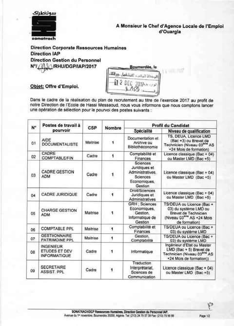 هذا هو العرض الخاص بشركة سونطراك