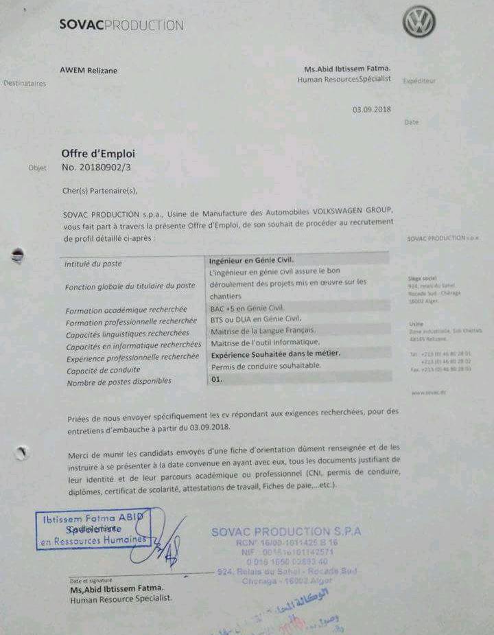 Offre emploi anem Relizane