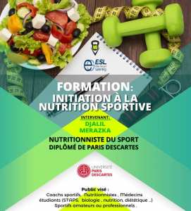 Formation Initiation à la nutrition sportive