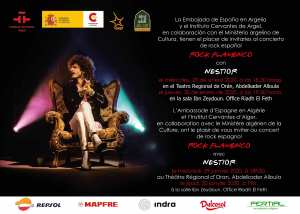ROCK FLAMENCO avec NESTIOR le jeudi, 30 janvier 2020, à 19h00, à la salle Ibn Zeydoun. Office Riadh El Feth.