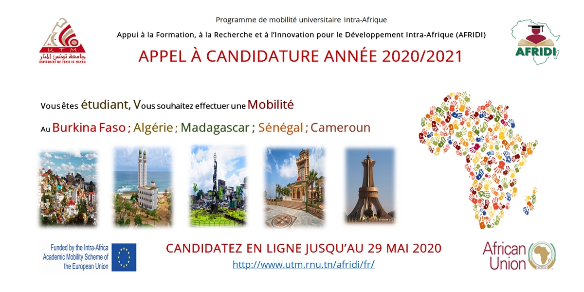 Appel à candidature : Bourses de mobilité Intra-Afrique - AFRIDI