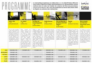 La Cinémathèque Algérienne en collaboration avec le collectif Cinéma Mémoire vous invite à (re) découvrir les films documentaires réalisés par des femmes dans le cadre de l'atelier de création de films documentaires (2017-2019 à Timimoun)