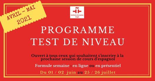 Programme test de niveau: Avril - Mai 2021