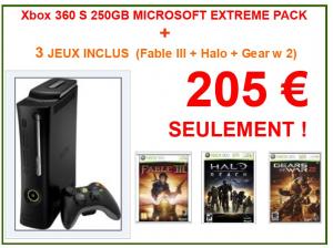 XBOX 360 S 250GB + 3 JEUX VIDEO INCLUS