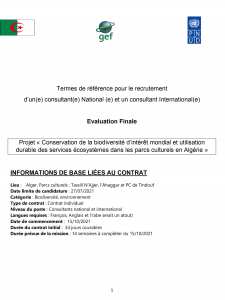 Avis de prolongation du délai de soumission -Évaluation finale du PPCA