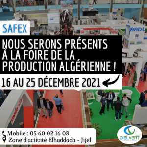 SAFEX organise au palais des expositions Pins maritimes la 29ème édition de la Foire de la Production Algérienne et ce du 16 au 25 Décembre 2021