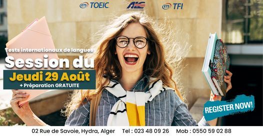 TOEIC &TFI: Tests Internationaux de Langues-Session Août 2021