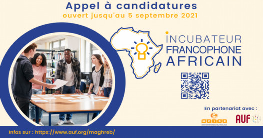 Incubateur Francophone Africain : appel à candidatures ouvert jusqu’au 5 septembre 2021