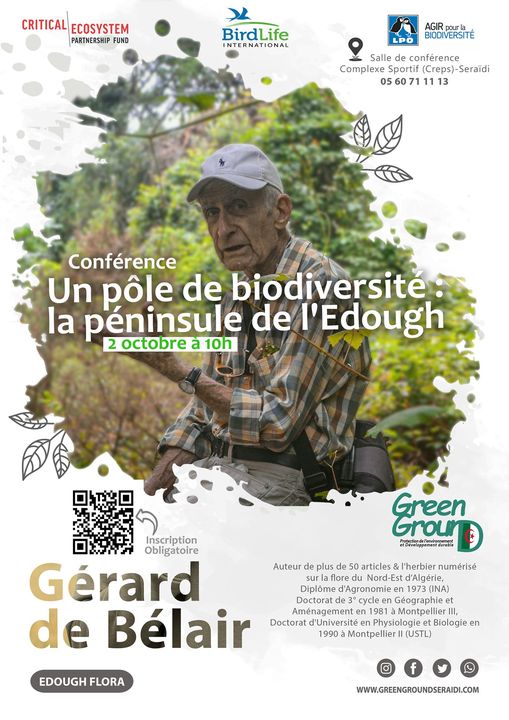 Green ground vous invite à sa première série de conférences dans le cadre de son projet sur la conservation de la biodiversité végétale de la péninsule de l’Edough.