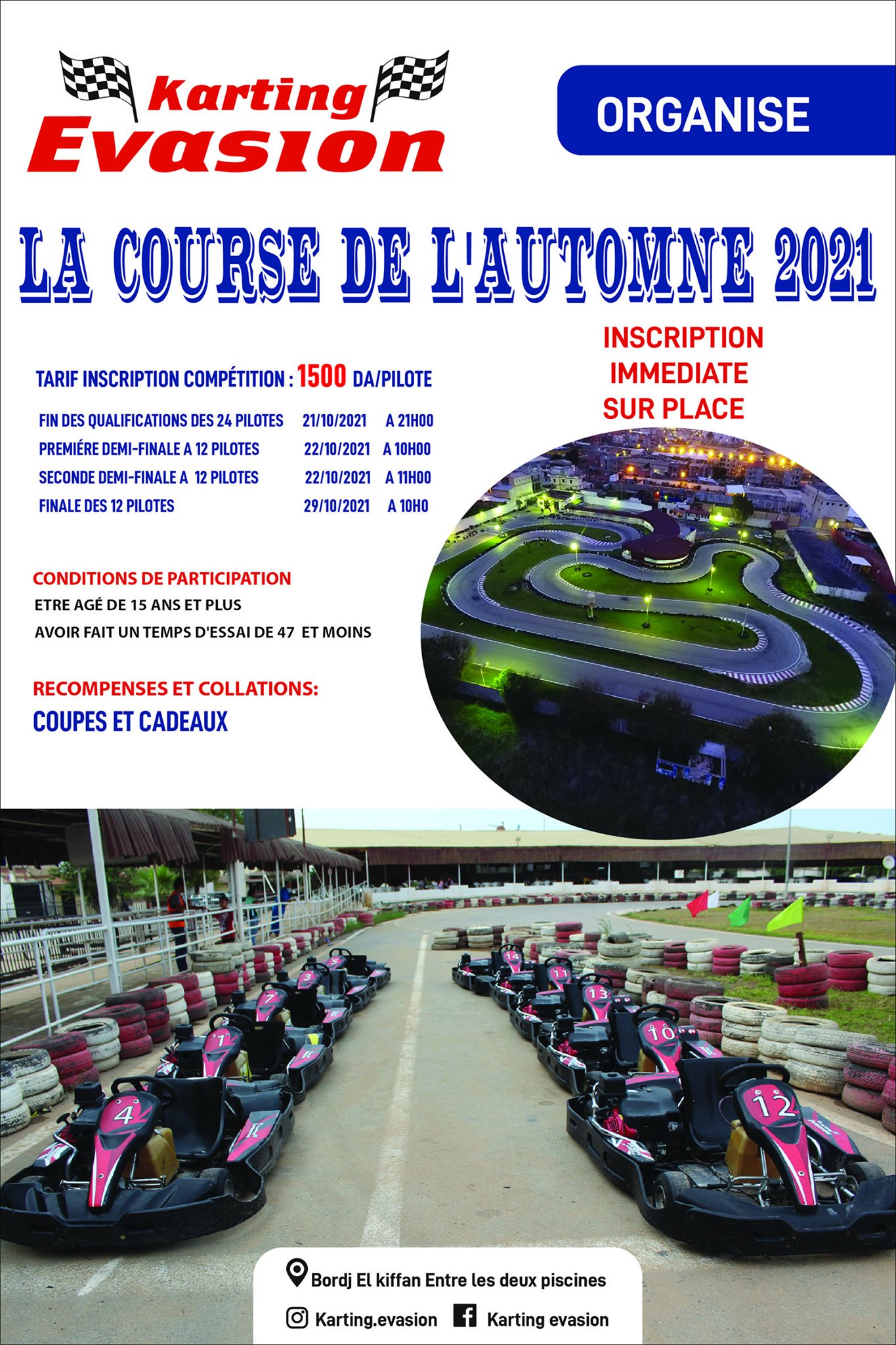 Karting Evasion organise la course de l'automne 2021 !
