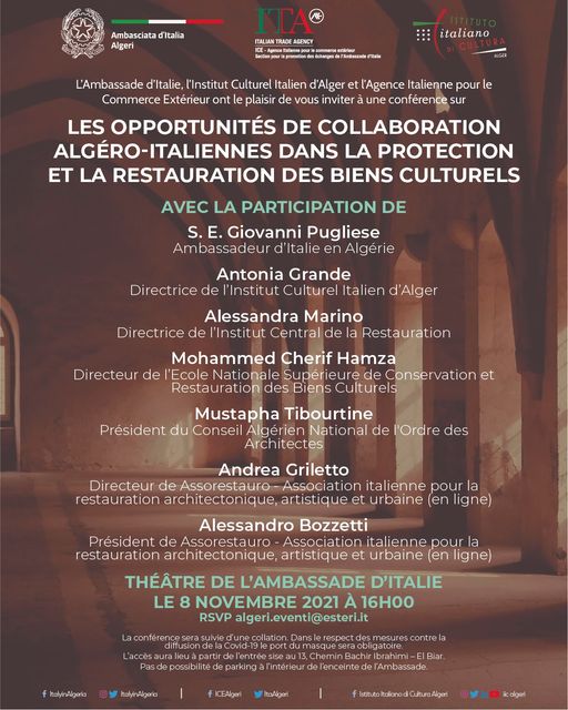 les «opportunités de collaboration algéro-italienne dans la protection et restauration des biens culturels»