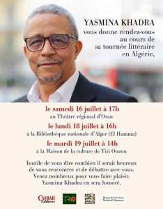[ ÉVÈNEMENT LITTÉRAIRE ] L'écrivain Yasmina Khadra donne rendez-vous à ses lecteurs dans trois villes: Oran, Alger et Tizi-Ouzou