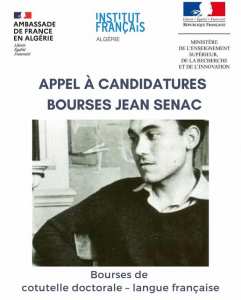 Appel à candidatures bourses JEAN SENAC Bourses de cotutelle doctorale - langue française