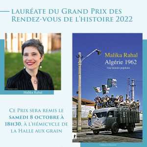 Félicitations à Malika Rahal, lauréate du Grand Prix des Rendez-vous de l'histoire pour son ouvrage 