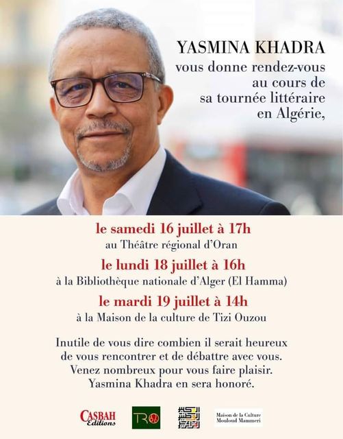 [ ÉVÈNEMENT LITTÉRAIRE ] L'écrivain Yasmina Khadra donne rendez-vous à ses lecteurs dans trois villes: Oran, Alger et Tizi-Ouzou