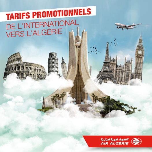 Air Algérie a le plaisir de vous annoncer le lancement des tarifs promotionnels en Aller Simple de l’International vers l’Algérie