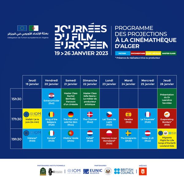 ALGER : PROGRAMME JOURNÉES DU FILM EUROPÉEN 🎥