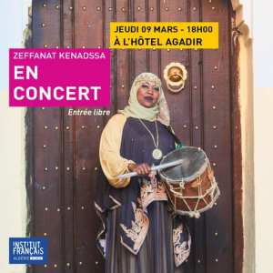 Institut français d'Algérie à Tlemcen 🔹🔹🔷 CONCERT 🔷🔹🔹 🎼ZEFFANAT KENADSSA en concert le jeudi 09 mars à 18h🎼
