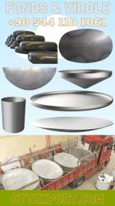Fonds de cuve virole fond bombe acier aluminium fond plat conique chez fournisseur en TURQUIE
