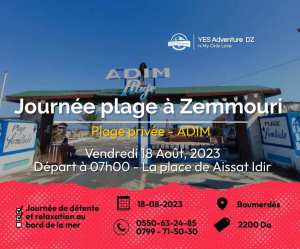 Sortie vers la plage privée ADIM