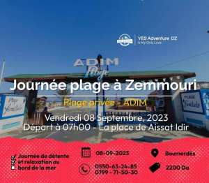 Sortie vers la plage privée ADIM