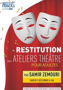 La médiathèque vous invite à la restitution des ateliers théâtre, le samedi 09 décembre à 16h00. 🎭