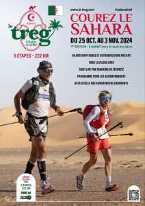 Du 25 Octobre au  3 Novembre 2024     COUREZ LE SAHARA !     1ère édition du     SAHARA ALGERIA TREG à Djanet
