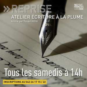 🦉C'est la reprise de l'atelier « Écriture à la plume pour enfants » avec l'artiste Fouad KISSI