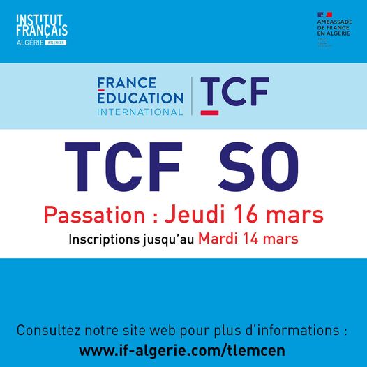 Institut français d'Algérie à Tlemcen  🔴TCF SO🔴