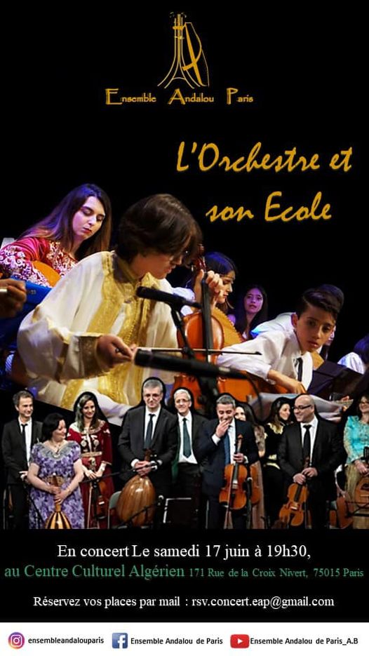 🎵🎵🎶🎶L’Ensemble Andalou De Paris a l’immense plaisir de vous annoncer la date de son  prochain #concert ainsi que la présentation du travail de fin d’année de ses  #élèves.