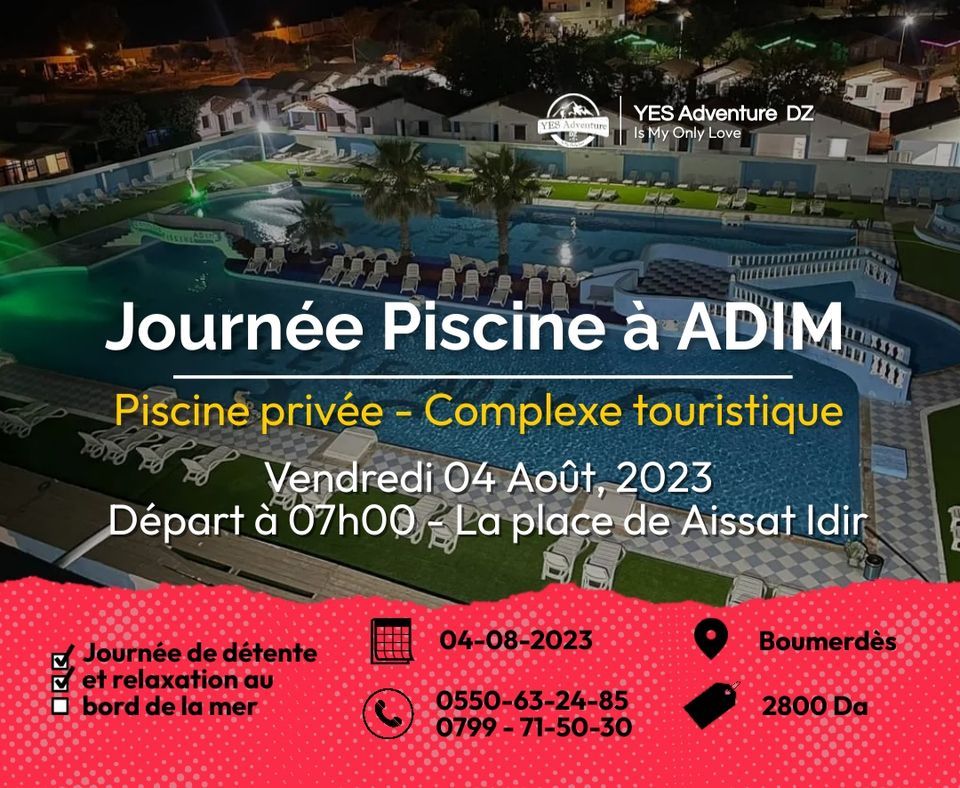 Sortie vers la piscine privée ADIM