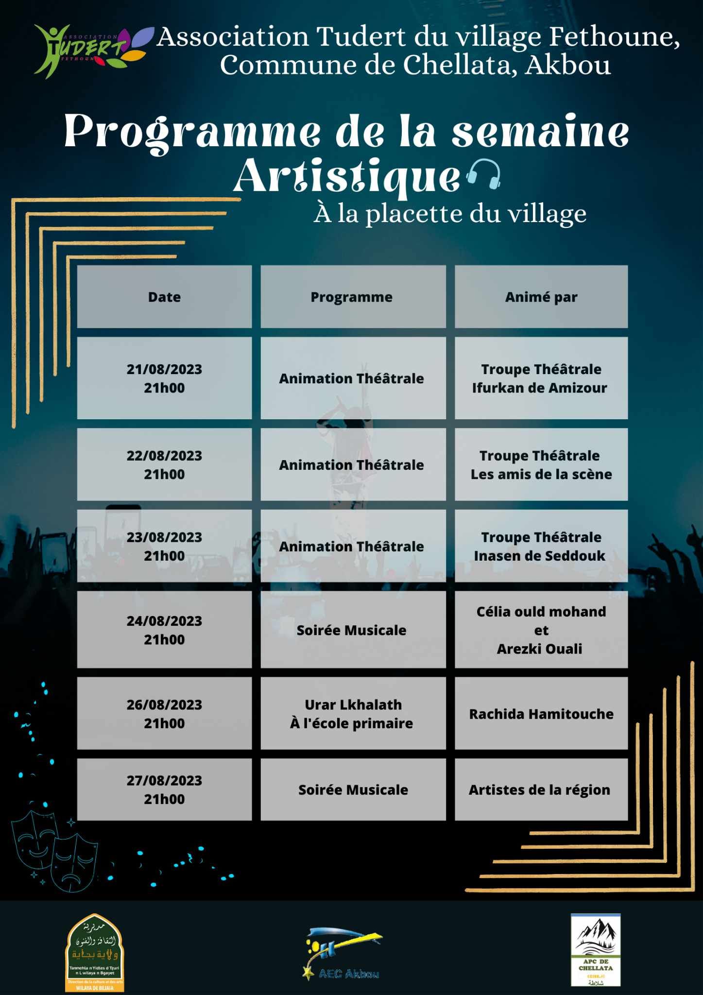 C'est parti pour une semaine d'animation culturelle et artistique.