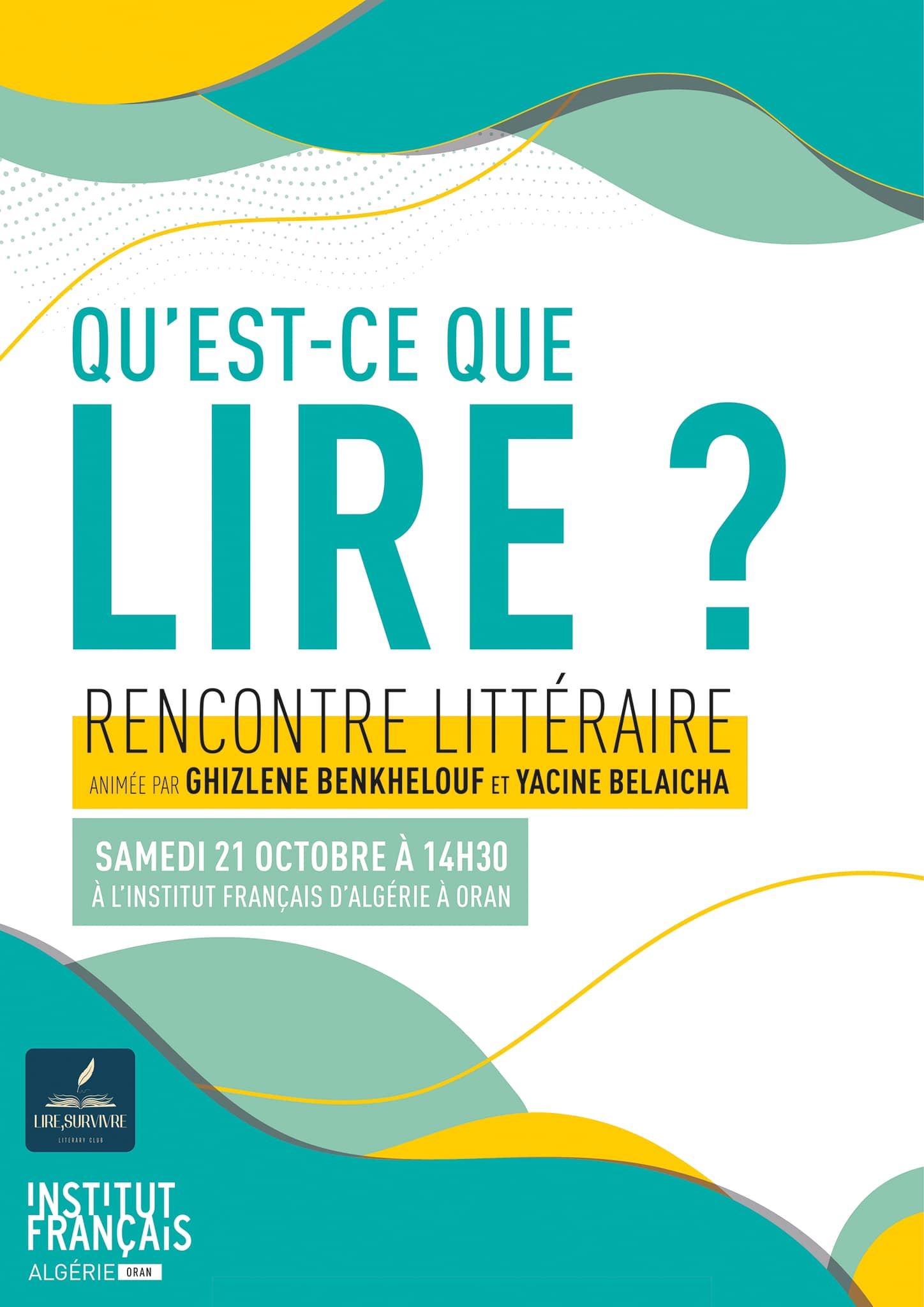 Institut français d'Algérie à Oran - RENCONTRE LITTÉRAIRE 📚