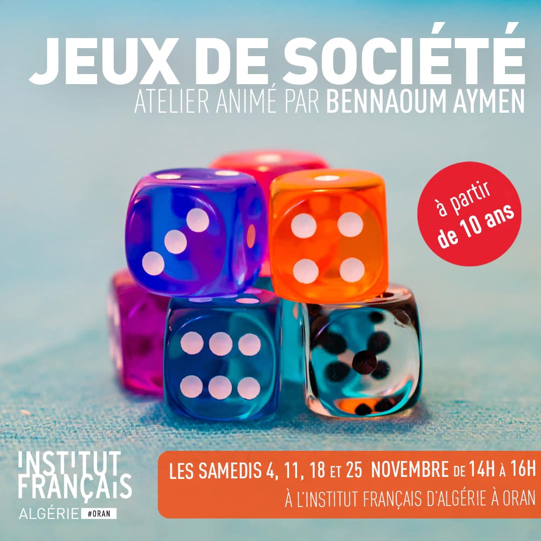 Institut français d'Algérie à Oran ·  🎲 Rejoignez-nous pour une aventure ludique ce mois de novembre !