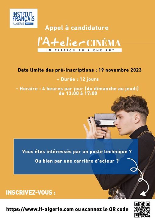 Institut Français d'Algérie à Annaba  - L'atelier cinéma 🎬 destiné aux adultes de plus de 18 ans