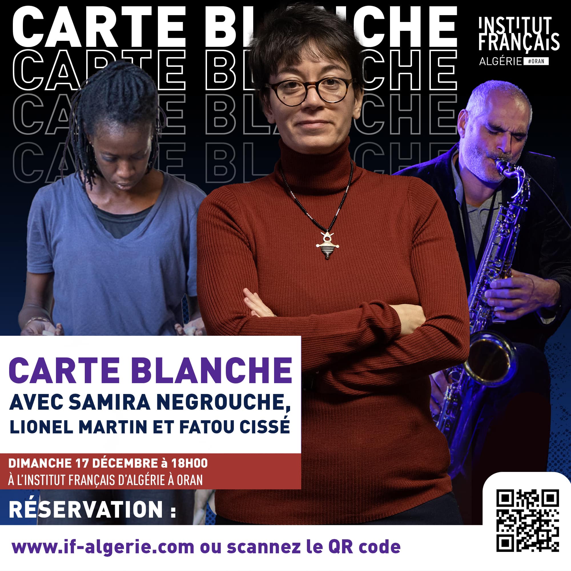 Institut français d'Algérie à Oran  Nous vous invitons au spectacle « J'habite en mouvement » 🎺🎤