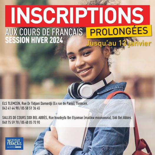 Institut français d'Algérie à Tlemcen  📢 PROLONGATION DES INSCRIPTIONS 📢
