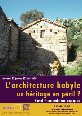 Conférence au Centre d’études diocésain Les Glycines : L’architecture kabyle, un héritage en péril ?