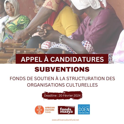 APPEL À CANDIDATURES : FONDS DE SOUTIEN À LA STRUCTURATION DES ORGANISATIONS CULTURELLES #014/24