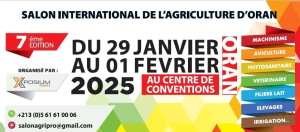7eme éditons du Salon international de l'agriculture d'Oran du 29 Janvier au 1er Février 2025 au centre de conventions d'Oran le meridien 📍