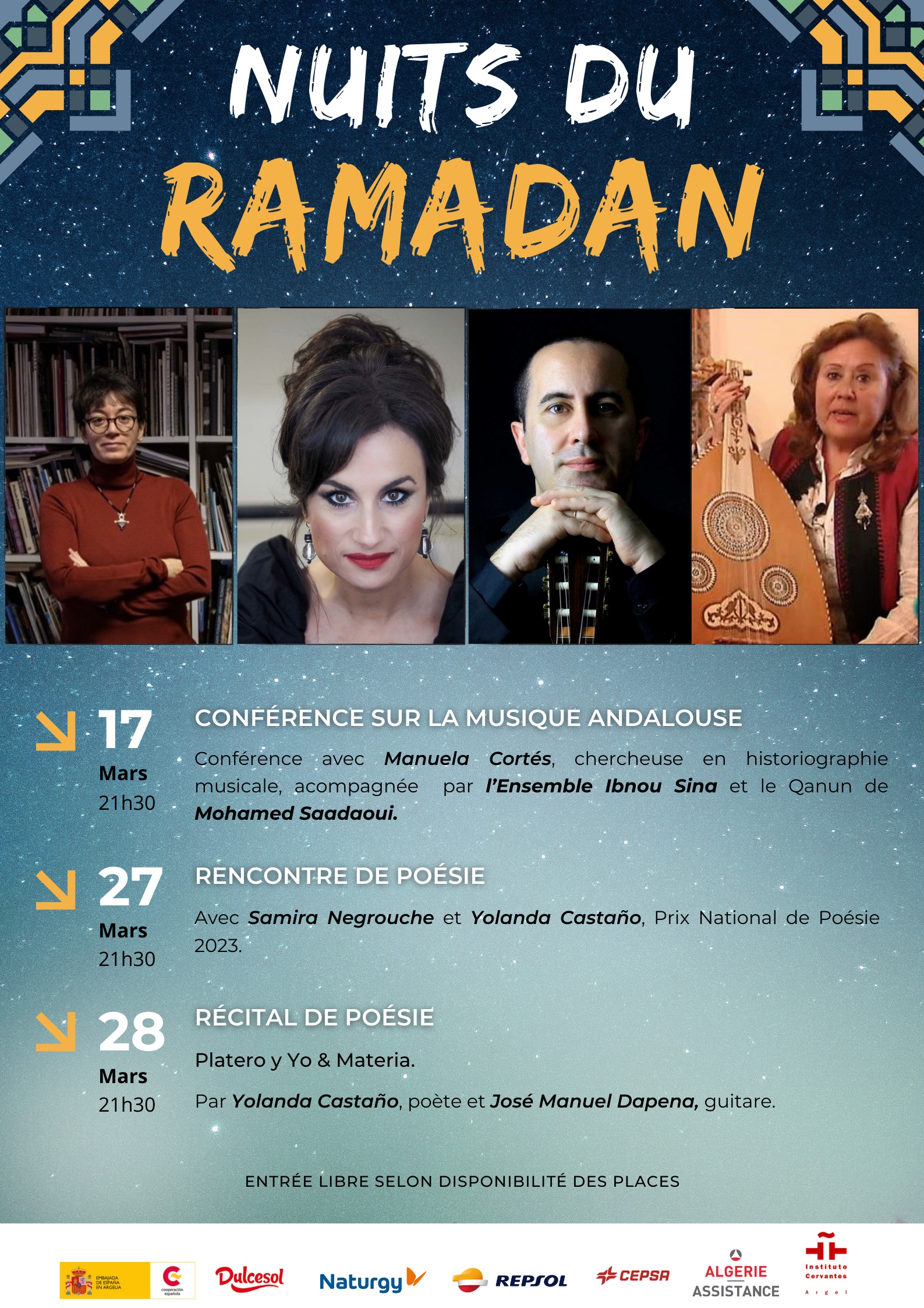 Soirées ramadanesques Un calendrier bien animé à l’Institut Cervantes d’Alger !