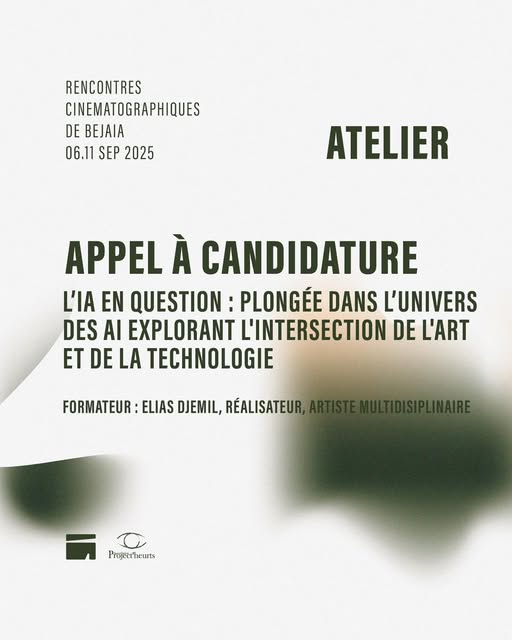 🎥 20e Rencontres Cinématographiques de Béjaïa – Atelier « L’IA en question » 🤖✨