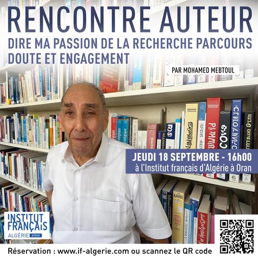 RENCONTRE AUTEUR – DIRE MA PASSION DE LA RECHERCHE avec Mohamed Mebtoul, sociologue
